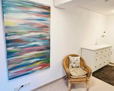 Ein Sitzbereich in der Unterkunft Residenz Goslarsche Straße