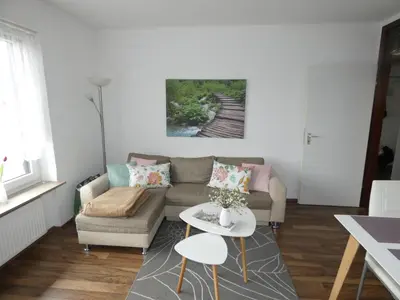 Ein Sitzbereich in der Unterkunft Apartment Johanna