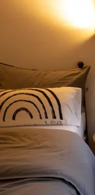 Ein Bett oder Betten in einem Zimmer der Unterkunft An der Kirchtreppe