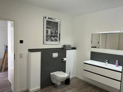 Ein Badezimmer in der Unterkunft Ellas Ferienhaus