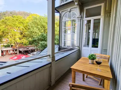 Ein Balkon oder eine Terrasse in der Unterkunft EUPHORAS - Central & Stylish Apartment - Parking