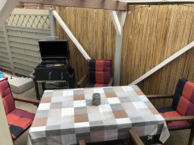 Ein Sitzbereich in der Unterkunft Ferienwohnung „kleine Auszeit“