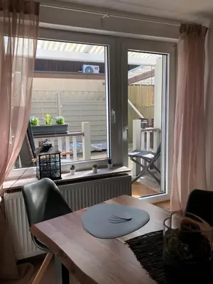 Ein Sitzbereich in der Unterkunft Ferienwohnung „kleine Auszeit“