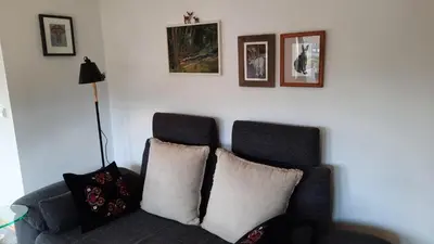 Ein Sitzbereich in der Unterkunft Schönblick