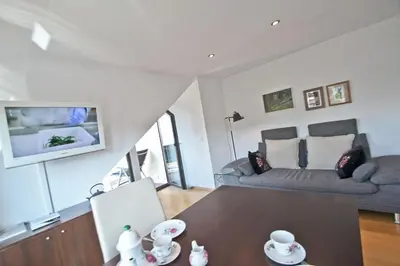 Ein Sitzbereich in der Unterkunft Schönblick