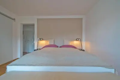 Ein Bett oder Betten in einem Zimmer der Unterkunft Schönblick