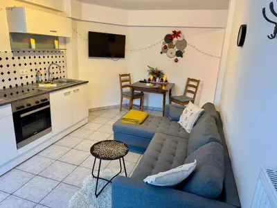 Küche/Küchenzeile in der Unterkunft Kleine-Romantische Ferienwohnung Parkplatz vor dem Haus!