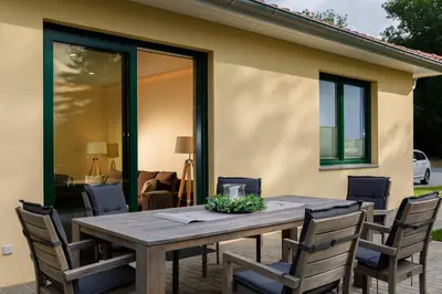 Ein Patio oder anderer Außenbereich in der Unterkunft Im Mühlental