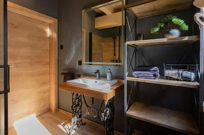 Ein Badezimmer in der Unterkunft Panorama-Chalet im Harz