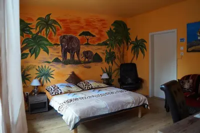 Ein Bett oder Betten in einem Zimmer der Unterkunft Pension Mona Lisa