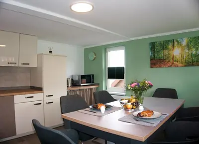 Küche/Küchenzeile in der Unterkunft Ferienwohnung Busch 3