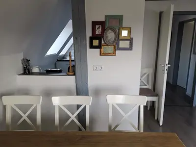 Ein Sitzbereich in der Unterkunft Schöne Ferienwohnung für 6 Personen erwartet Sie im Oberharz