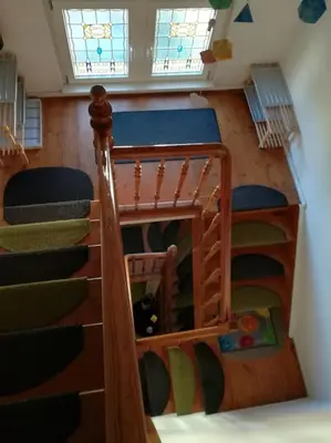 Ein Bett oder Betten in einem Zimmer der Unterkunft Apartment-Studio baubiologisch in Quedlinburg