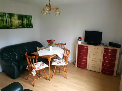 TV/Unterhaltungsangebot in der Unterkunft Bungalow Weidling
