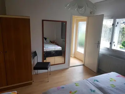 Ein Bett oder Betten in einem Zimmer der Unterkunft Bungalow Weidling