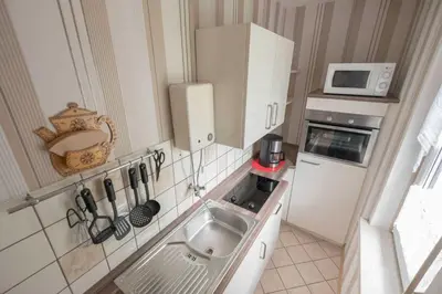 Küche/Küchenzeile in der Unterkunft Bungalow Krebs