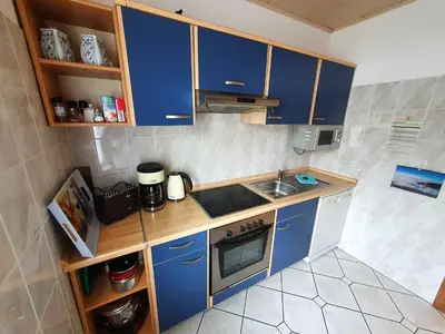 Küche/Küchenzeile in der Unterkunft Ferienhaus am Wald - Einzelstandort mit Wallbox