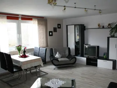 Ein Sitzbereich in der Unterkunft Ferienhaus Familie Knoll