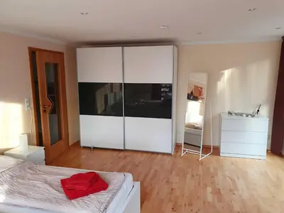Ein Bett oder Betten in einem Zimmer der Unterkunft Ferienhaus Döring