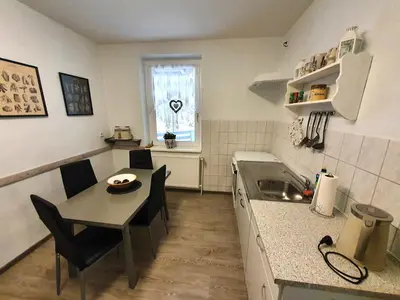 Küche/Küchenzeile in der Unterkunft Ferienwohnung 