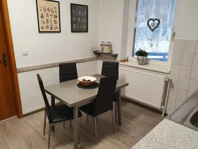 Küche/Küchenzeile in der Unterkunft Ferienwohnung 