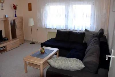 Ein Sitzbereich in der Unterkunft Ferienwohnung 