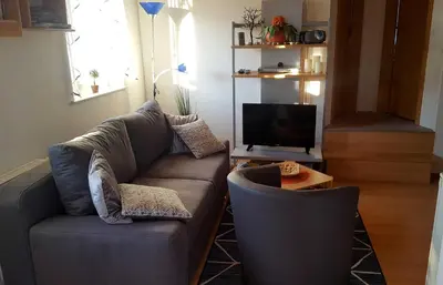 Ein Sitzbereich in der Unterkunft Ferienwohnung Nichau