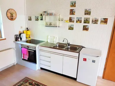 Küche/Küchenzeile in der Unterkunft Ferienwohnung Monique am Stieger See