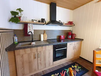 Küche/Küchenzeile in der Unterkunft Ferienwohnung Wanderlust