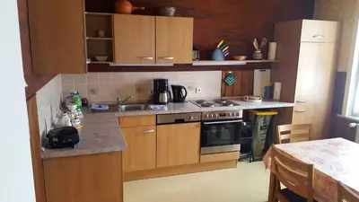 Küche/Küchenzeile in der Unterkunft Ferienwohnung Schulze-Falck
