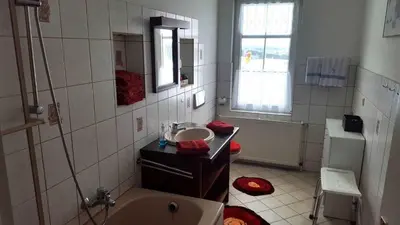 Küche/Küchenzeile in der Unterkunft Ferienwohnung Schulze-Falck