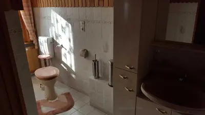 Ein Badezimmer in der Unterkunft Harzhaus Sorge