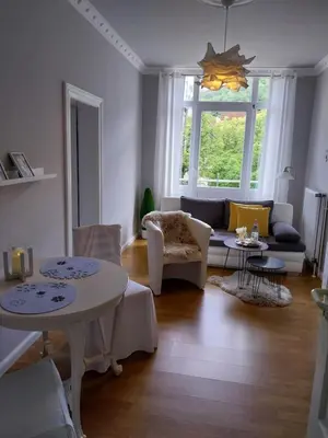 Ein Sitzbereich in der Unterkunft Ferienwohnung Benvenuto