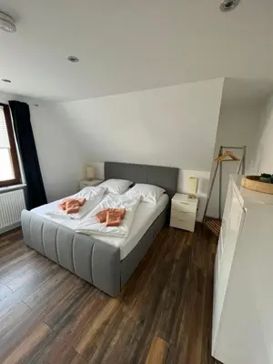 Ein Bett oder Betten in einem Zimmer der Unterkunft Appartementhaus Silberborn