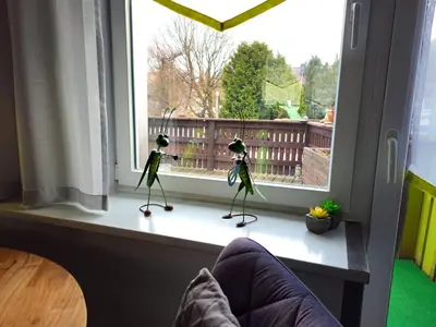 Ein Sitzbereich in der Unterkunft Ferienwohnung Martina