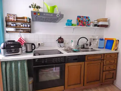 Küche/Küchenzeile in der Unterkunft Ferienwohnung Martina