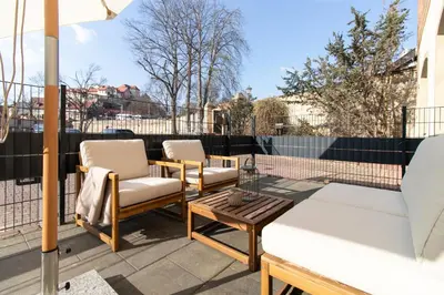 Ein Balkon oder eine Terrasse in der Unterkunft Salon am Schlossberg