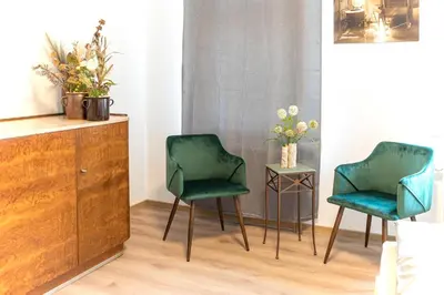 Ein Sitzbereich in der Unterkunft Hotel Alte Färberei