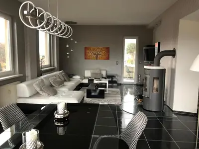 Ein Sitzbereich in der Unterkunft Haus Brockenblick