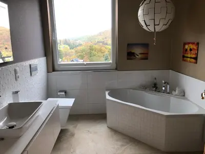 Ein Badezimmer in der Unterkunft Haus Brockenblick