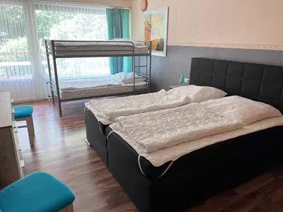 Ein Bett oder Betten in einem Zimmer der Unterkunft Gruppenhaus bis 30 Personen im Südharz