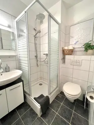 Ein Badezimmer in der Unterkunft Hahnenklee‘r Berg-Glück II - modernes Apartment