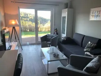 Ein Sitzbereich in der Unterkunft Ferienwohnung 