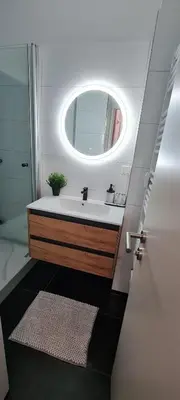 Ein Badezimmer in der Unterkunft Harz mit Herz, Infrarotsauna, E-Kamin, Herzdusche