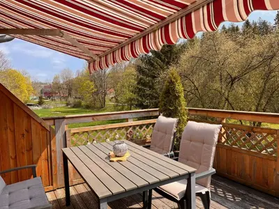 Ein Balkon oder eine Terrasse in der Unterkunft Hexenstuben Tanne - 4 DTV Sterne