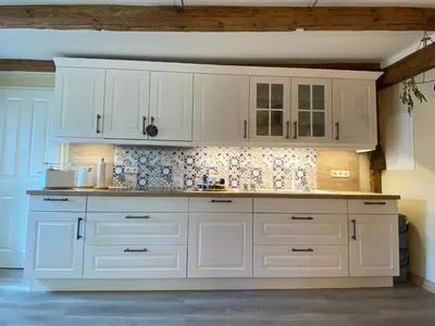 Küche/Küchenzeile in der Unterkunft Ferienwohnung Helene im Einzeldenkmal - Lange Gasse 29
