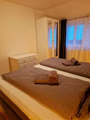 Ein Bett oder Betten in einem Zimmer der Unterkunft Zum Jakobi 6