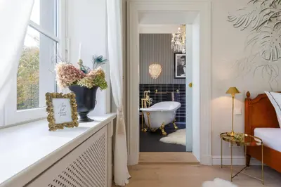 Ein Badezimmer in der Unterkunft Villa Ottilienruh - Pfauen-Suite
