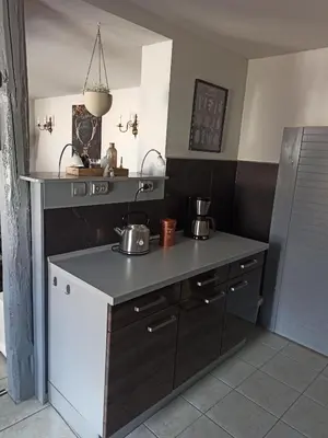 Küche/Küchenzeile in der Unterkunft Ferienwohnung 