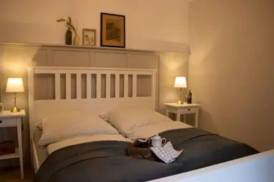 Ein Bett oder Betten in einem Zimmer der Unterkunft Ferienwohnung 